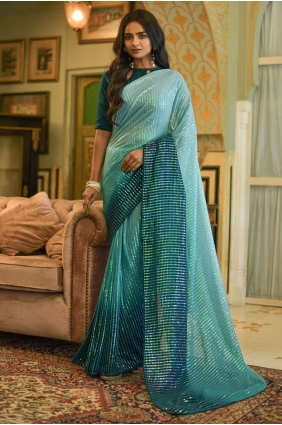 rama sari avec georgette brodée SR23273