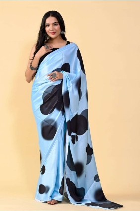 Impression numérique Silk Saree en multicolore SR24860